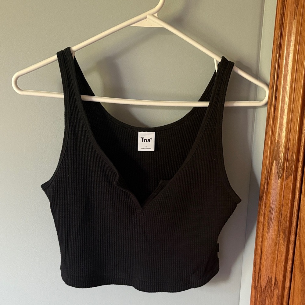 TNA Black Ribbed Tank Top